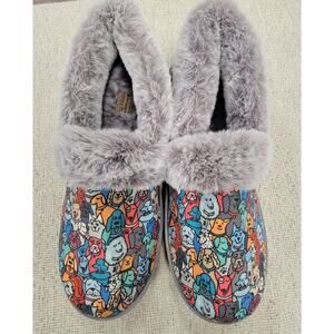 NEW Skechers BOBS for Dogs Too Cozy Pooch Parade Fuzzy Slippers 7.5 M  0145